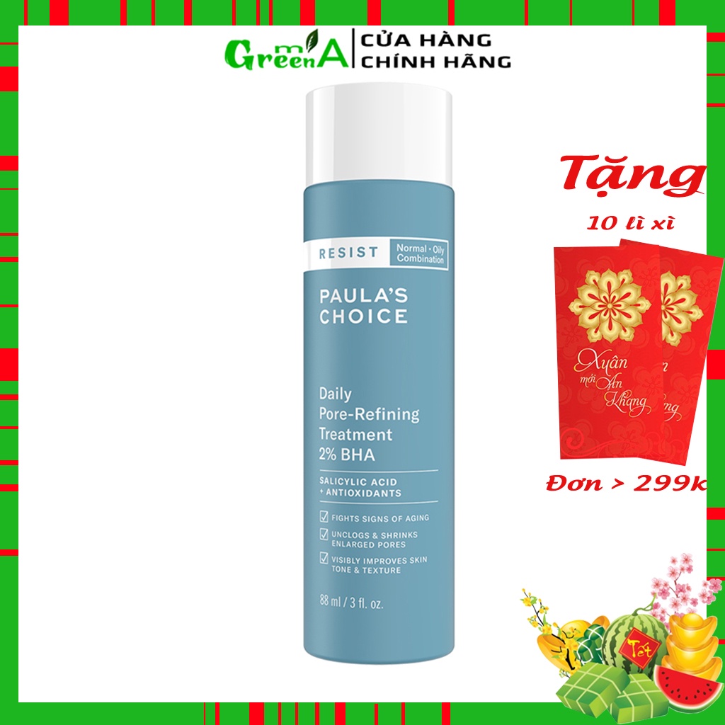 Tẩy Da Chết 2% BHA Paula's Choice Tẩy Tế Bào Chết PAULA CHOICE RESIST DAILY PORE-REFINING TREATMENT Full Size 88ml