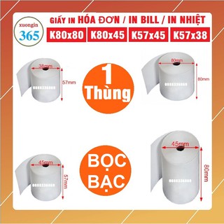 1 Thùng giấy in hóa đơn, giấy in bill K80 (80x80, 80x45) - K57 (57x38, 57x45) (mm)
