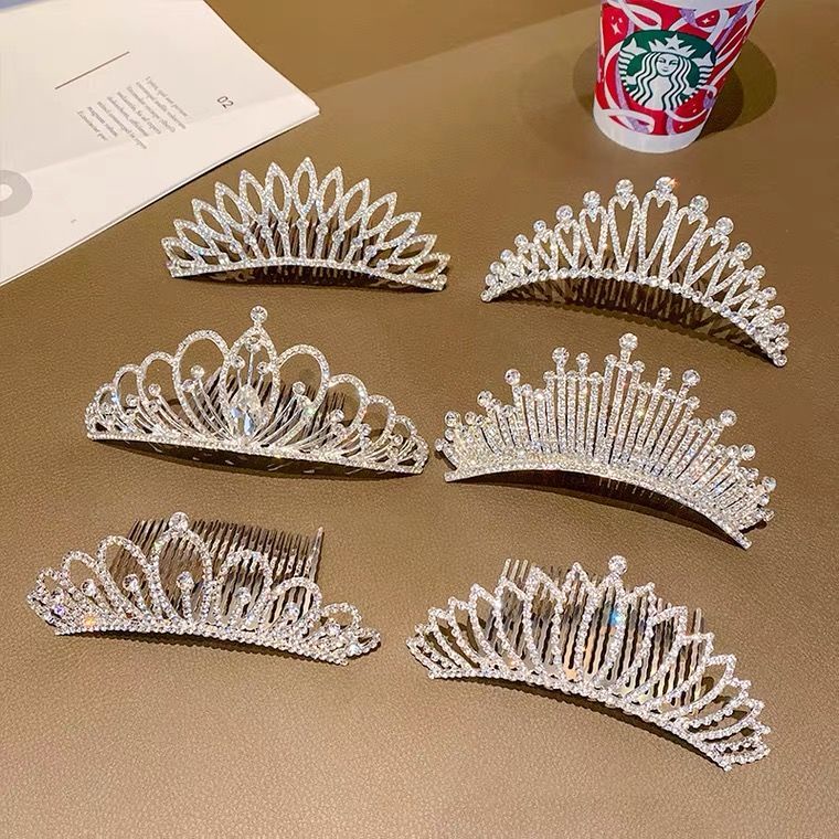 Lược Cài Tóc Hình Vương Miện Đính Đá Xinh Xắn Cho Bé Gái