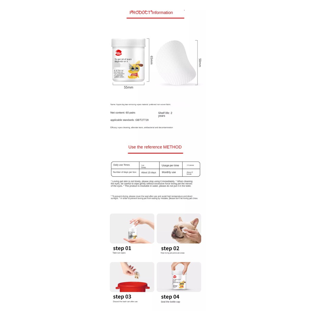 Khăn lau mắt, lau tai cho chó. Bông chăm sóc tai, mắt cho mèo. Chiết suất thiên nhiên cho đôi mắt sáng, tai sạch sẽ