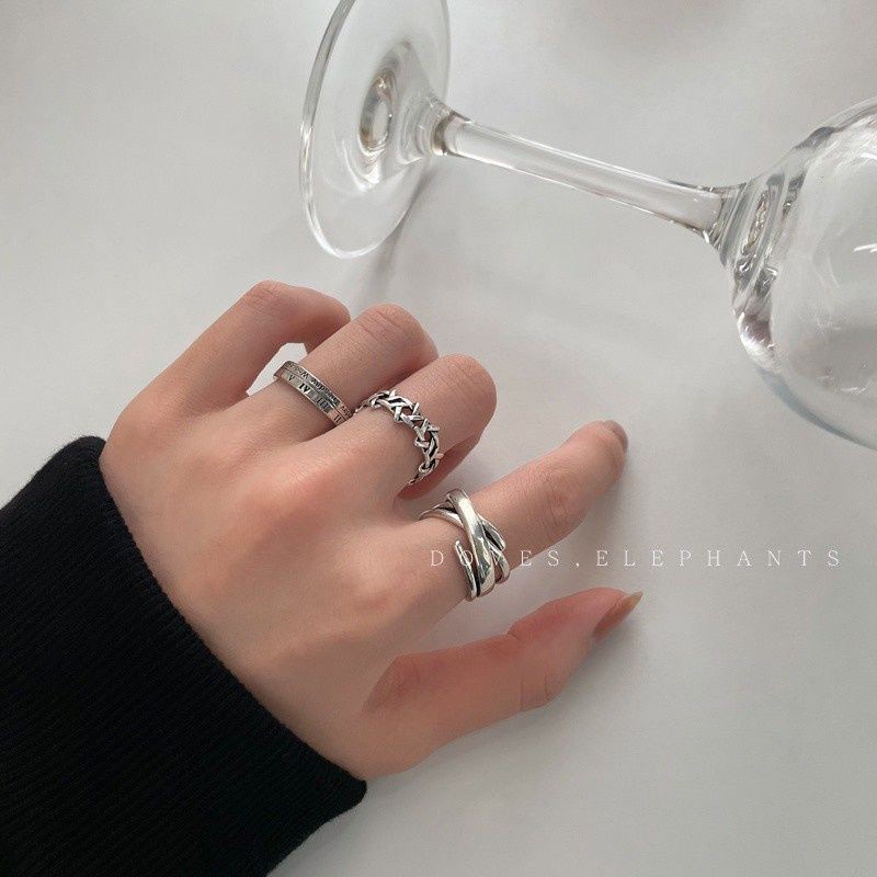 Nhẫn Hở Thiết Kế Đơn Giản Phong Cách Hip Hop Cổ Điển Thời Trang