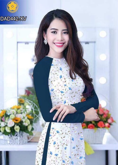 Vải áo dài hoa nhí