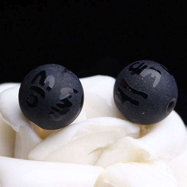 Hạt Obsidian đen mờ làm handmade DIY - MH510