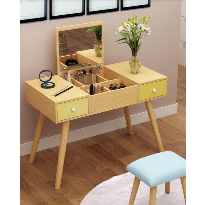 🍀 Bàn Trang Điểm Thông Minh Gương Lật Đa Năng 2 Ngăn Kéo GP43 | BigBuy360 - bigbuy360.vn