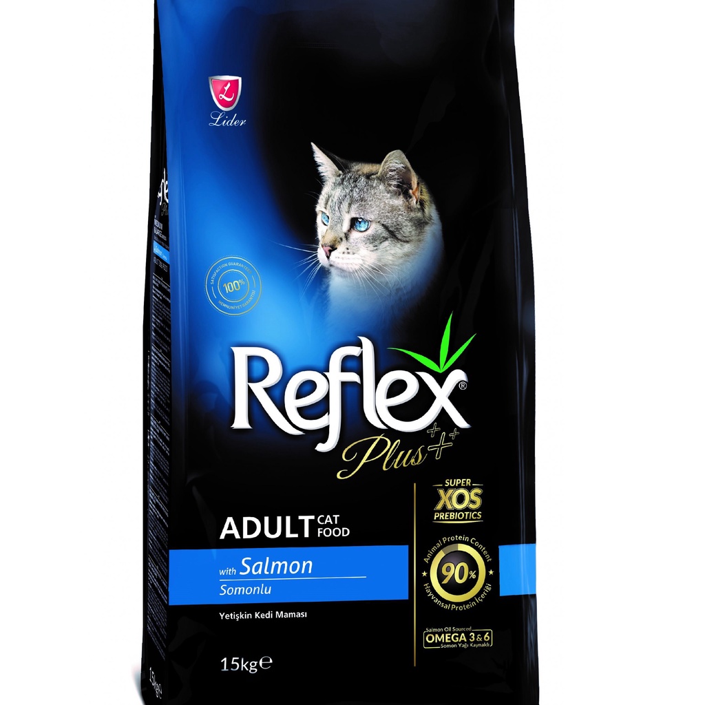 Thức Ăn Mèo Lớn Reflex Plus Vị Cá Hồi Gói 1.5kg - Reflex Plus Adult Cat Food Salmon - Giúp lông bóng mượt &amp; kiểm soát mù