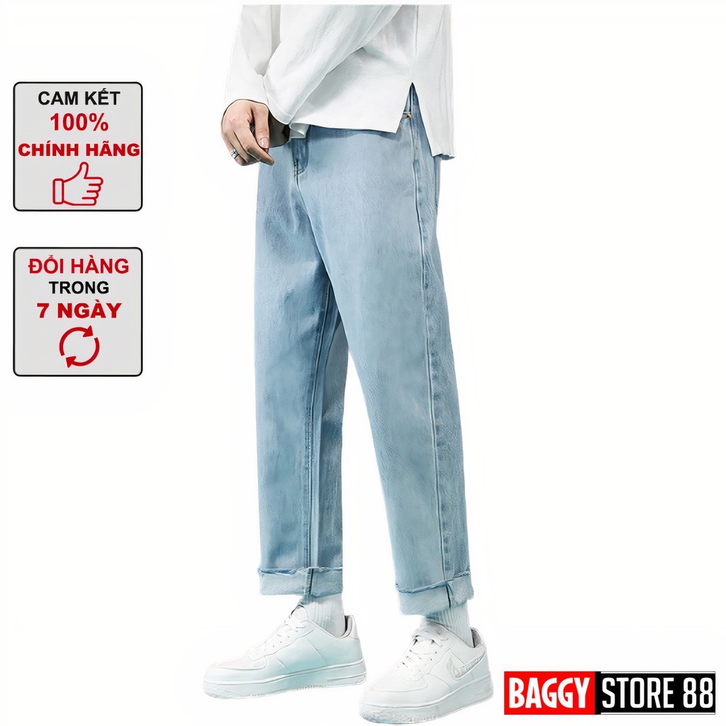 Baggy Nam Xanh Nhạt Trơn Rách Gấu Giá Tốt Tại Baggy Store 88