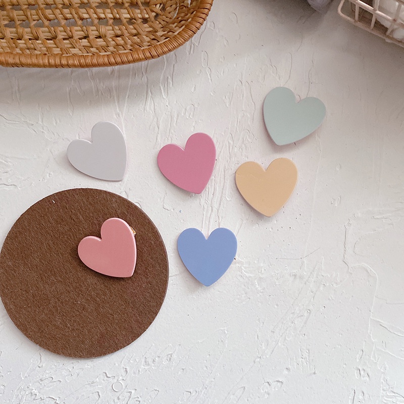 Kẹp Tóc Hình Trái Tim Màu Sắc Ngọt Ngào Phong Cách Hàn Quốc Cho Nữ