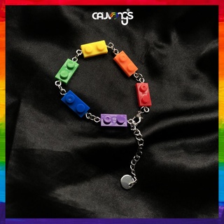 Vòng tay LEGO cầu vồng dây ThépTITAN mặt nhựa ABS siêu mịn hot trend 2020