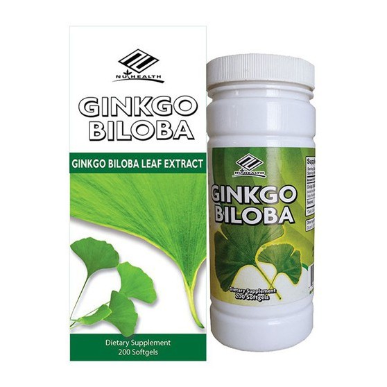 Viên Uống Tăng Cường Tuần Hoàn Máu Não, Tăng Trí Nhớ, Giảm Đau Đầu Hiệu Quả NuHealth Ginkgo Biloba (hộp 200 Viên)