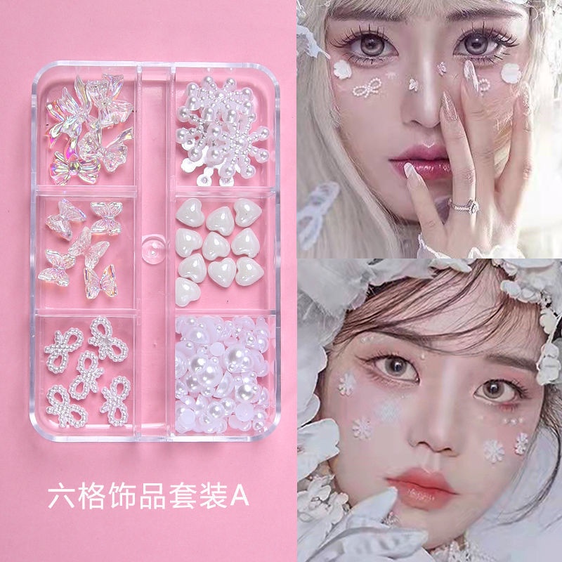 Miếng Dán Trang Trí Mặt Hình Cánh Hoa Khô Và Bướm Xinh Xắn