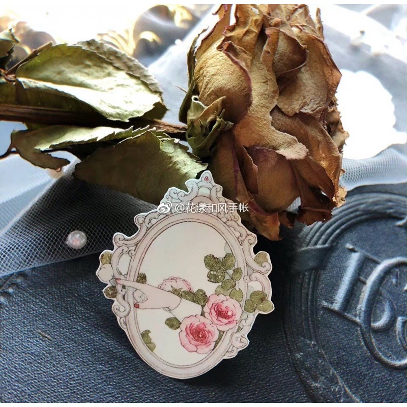 Băng dính washi tape hoạ tiết khung hoa cổ điển