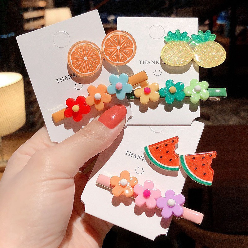 Set 2 Kẹp Tóc Màu Cầu Vồng Phong Cách Hàn Quốc Cho Bé Gái