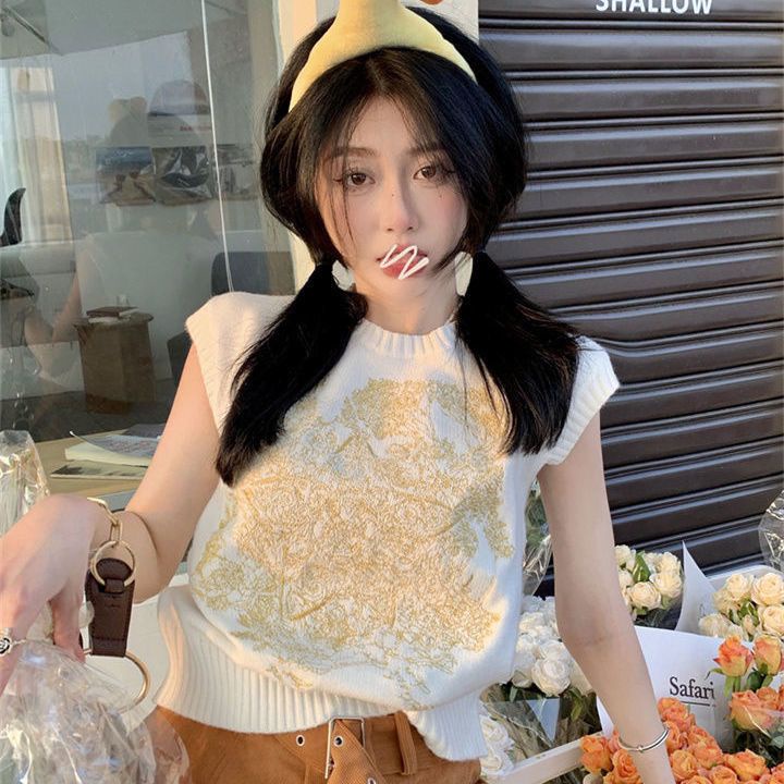 Áo Sweater Sát Nách Cổ Tròn Thời Trang Xuân Hè Cho Bé Gái