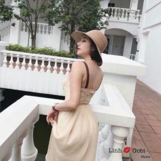 ĐẦM MAXI REN NHÚN BÔNG