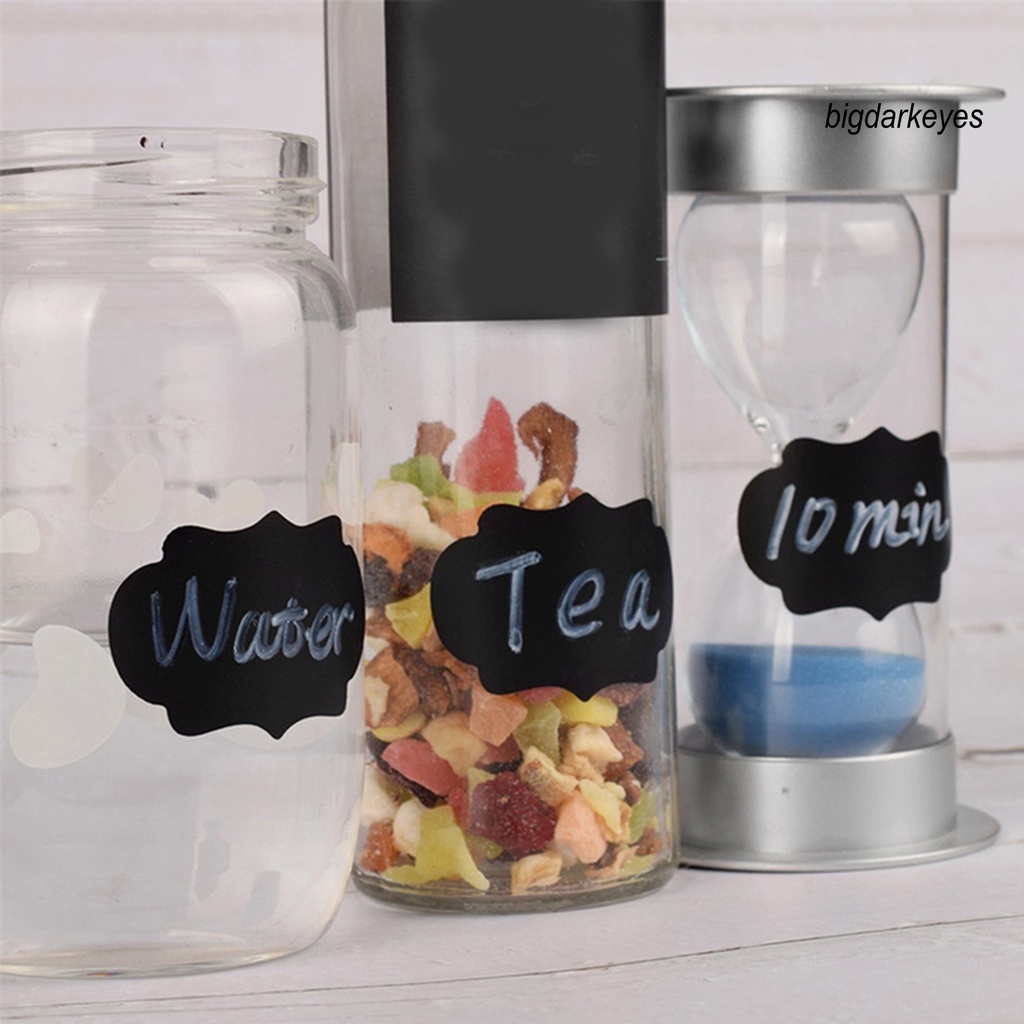 Set 36 Miếng Dán Nhãn Màu Đen Chống Nước Dùng Để Trang Trí Lọ Trong Nhà Bếp