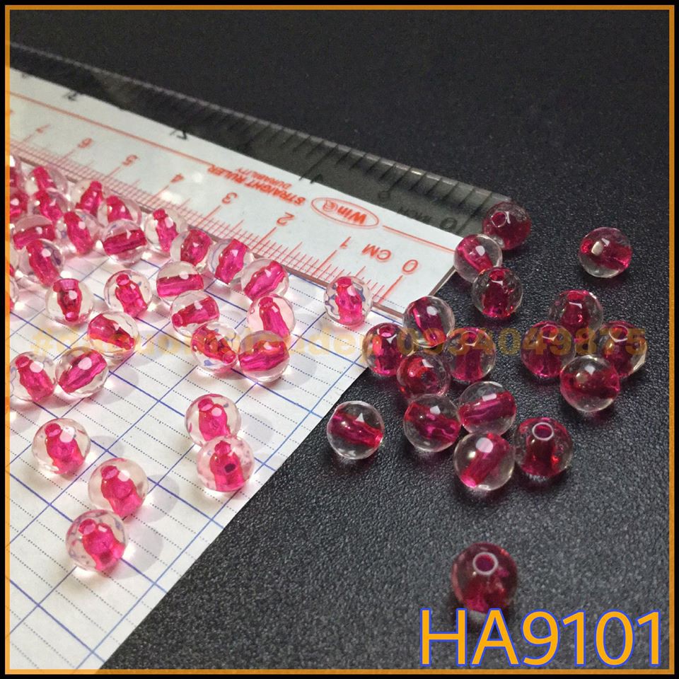 50 GRAM HẠT CƯỜM 6 LI - ĐỎ TRONG SUỐT - HA9101