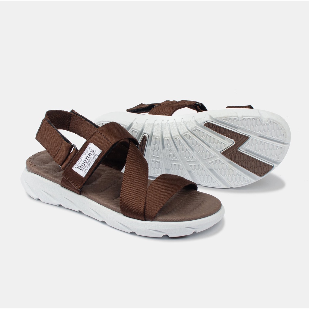 Giày sandal dép nữ nam unisex Buenas S7s quai ngang - xăng đan học sinh đế cao 3 phân chính hãng