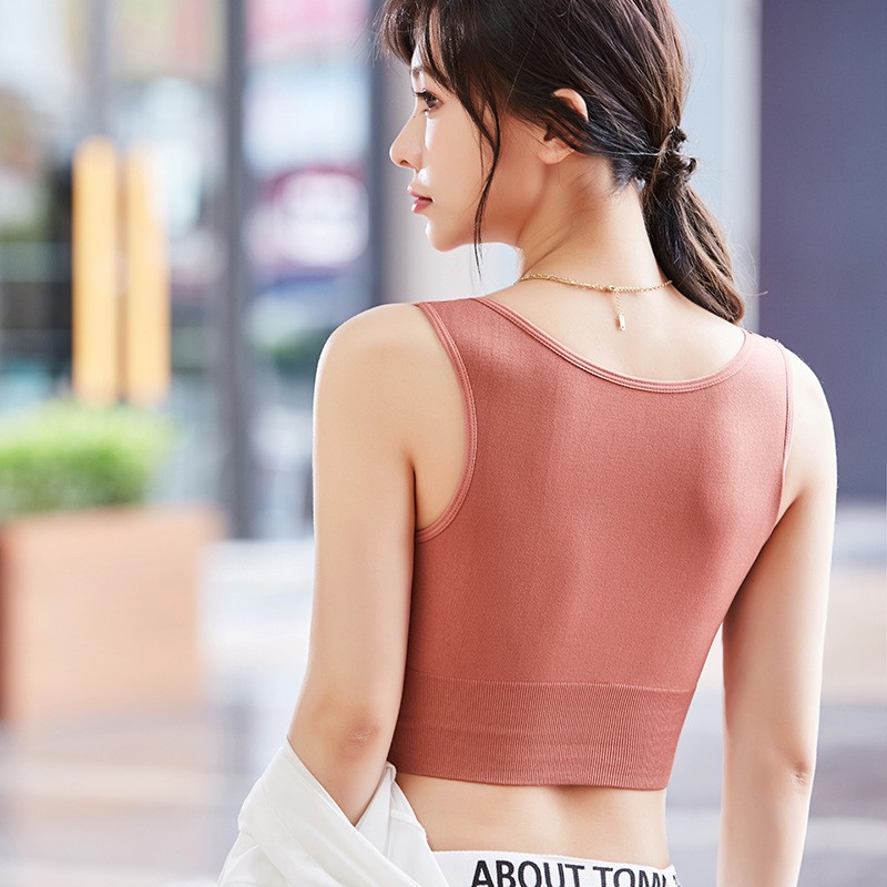 Áo Bra thể thao Croptop một mảnh đệm may liền bo chun siêu co dãn 5008 | BigBuy360 - bigbuy360.vn