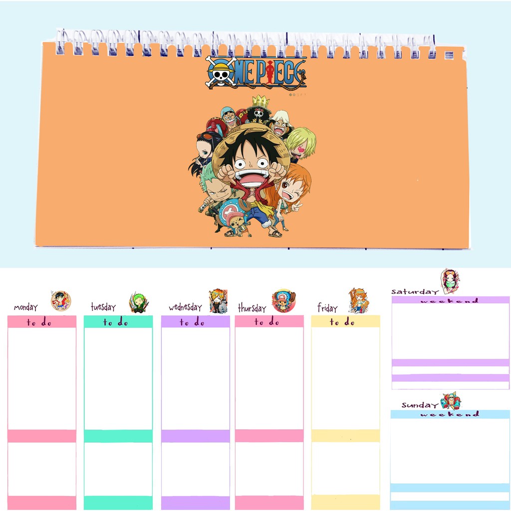 Sổ kế hoạch tuần chopper one piece WPI17 hoạt hình Weekly Planner 52 trang thần tượng idol