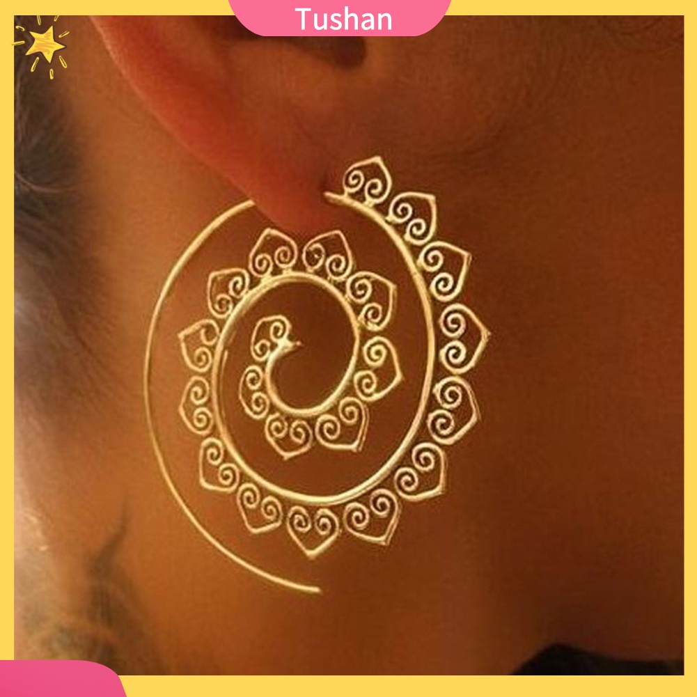 Khuyên Tai Nữ Hình Tròn Xoắn Ốc Thời Trang