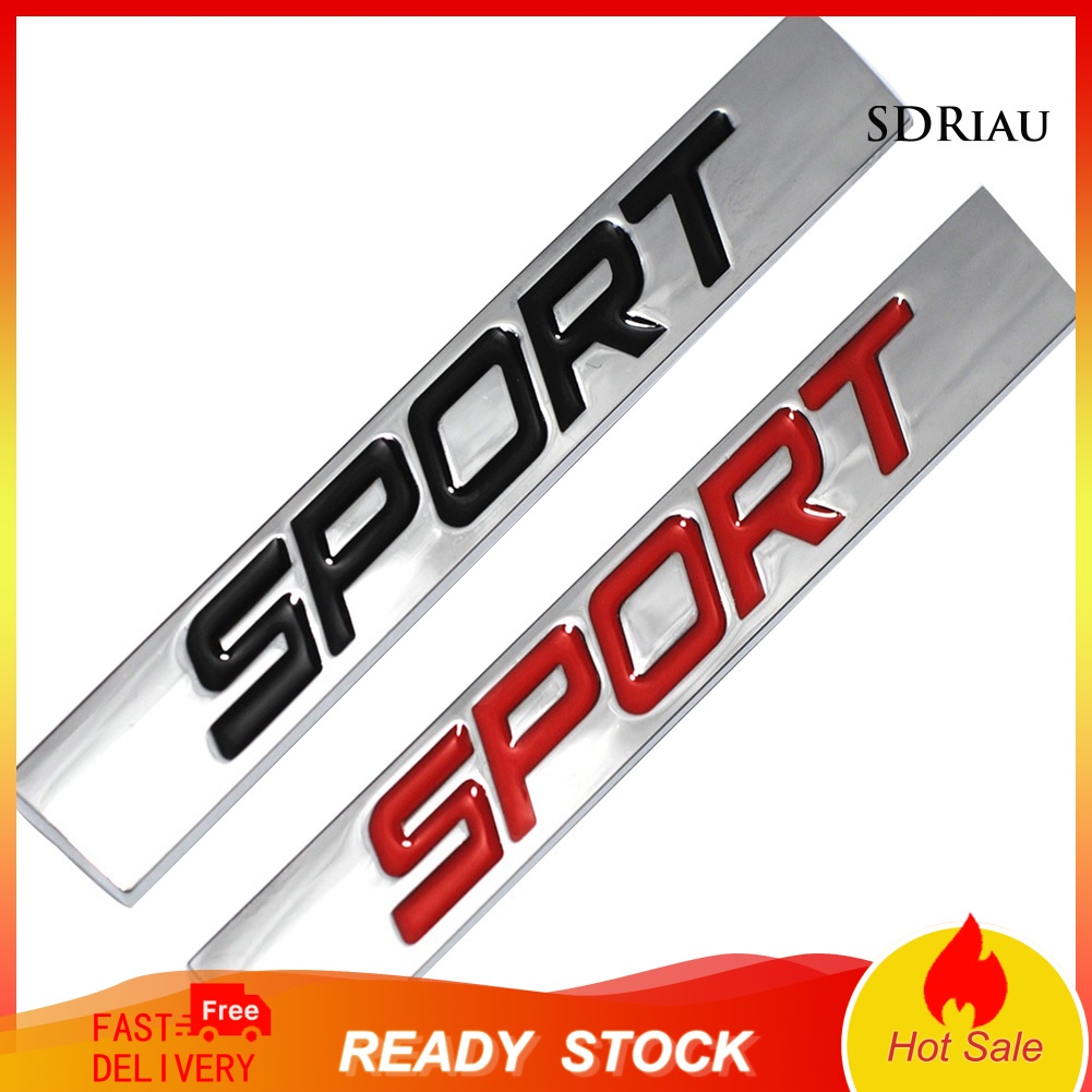 Miếng dán kim loại hình chữ Sport trang trí thân xe hơi
