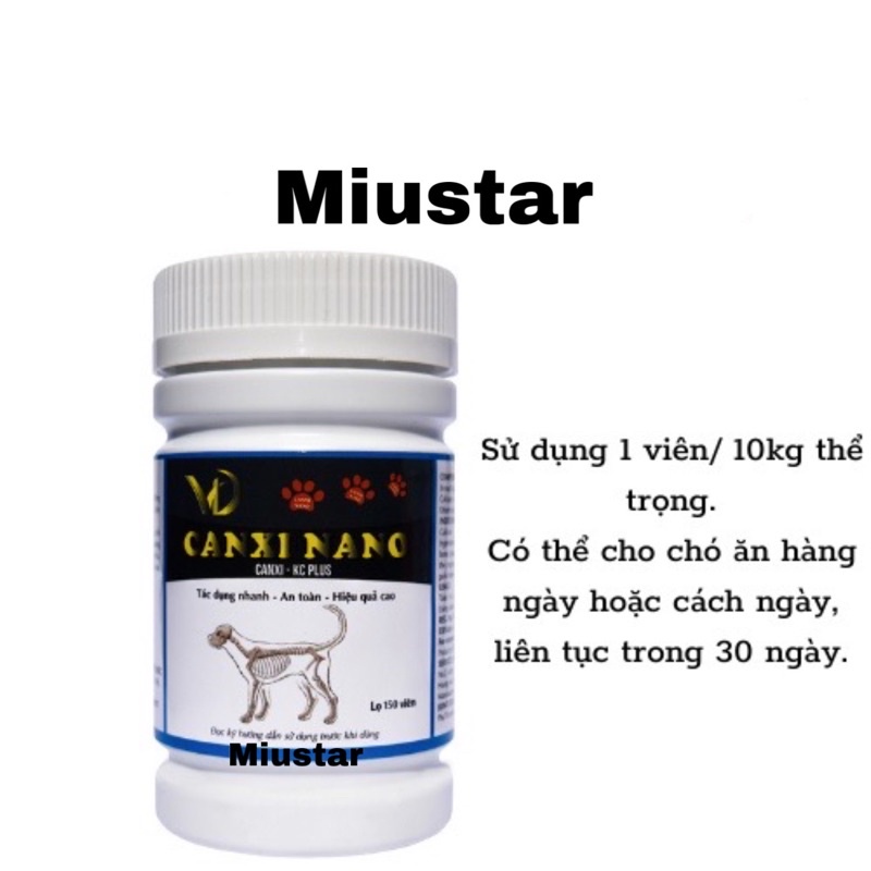 Viên Bổ Sung Canxi Cho Thú Mang Thai Bị Hạ Bàn Yếu Chân Canxi Nano 150 Viên
