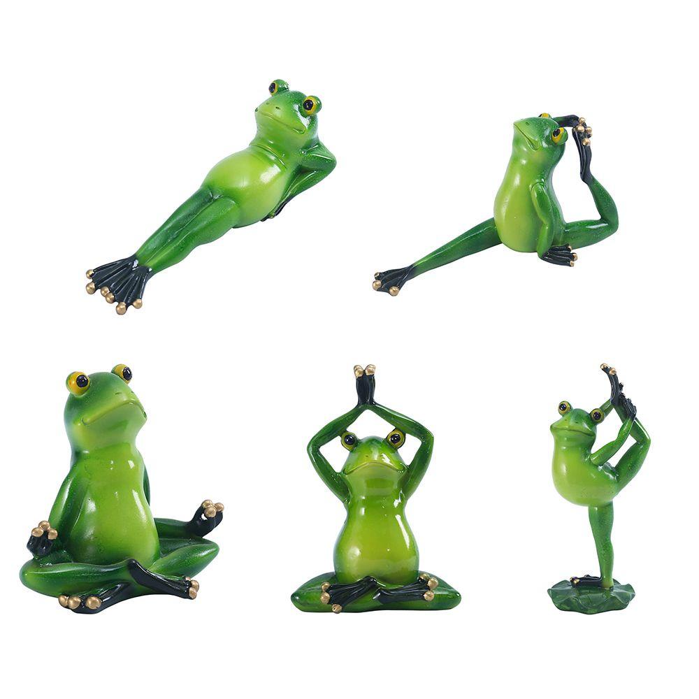 KUNHEV Mô Hình Chú Ếch Tập Yoga Trang Trí Trong Nhà Và Ngoài Trời