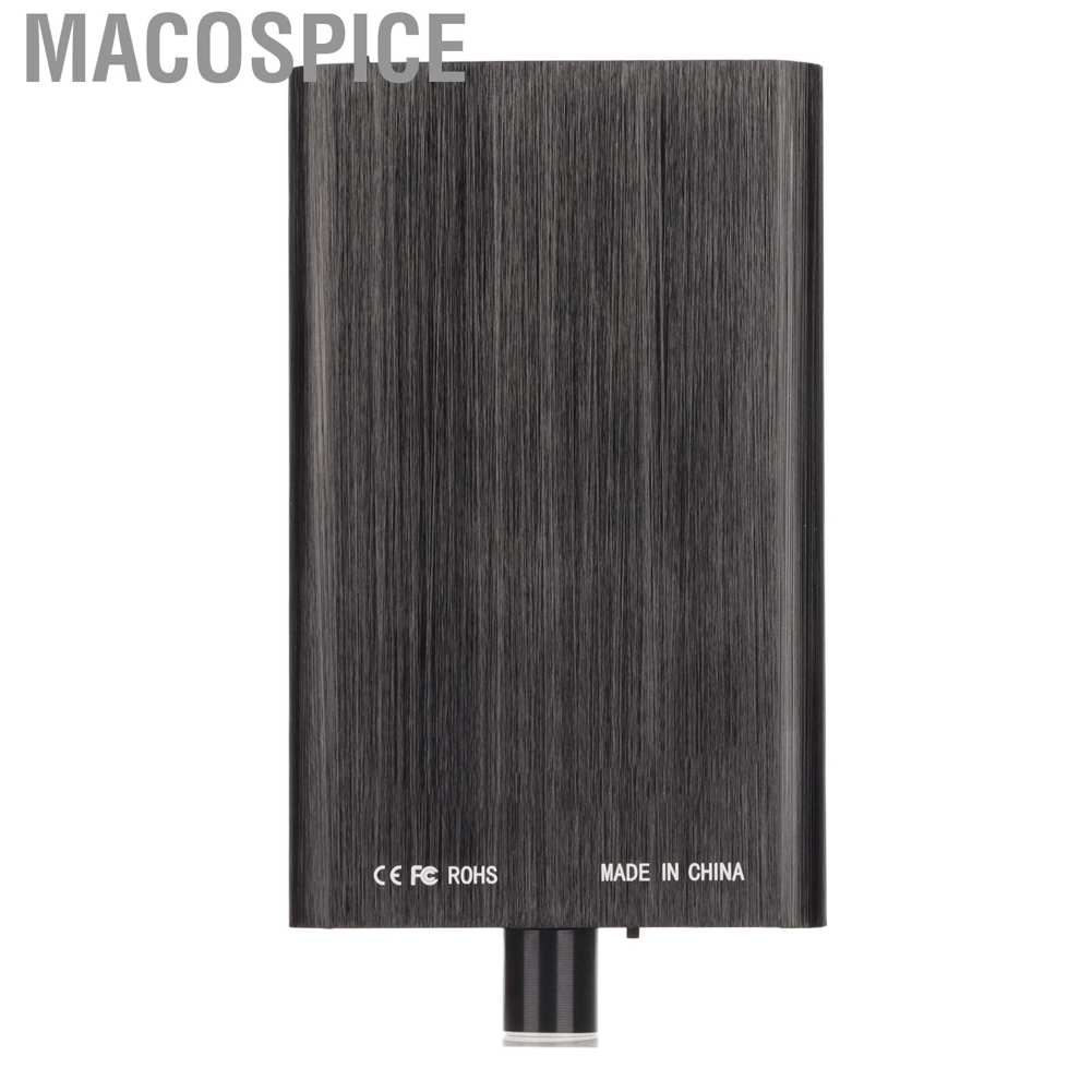 Macospice 16‑600Ω Portable 3.5mm Headphone Amplifier Hi‑Fi Stereo Bass Enhancement Black