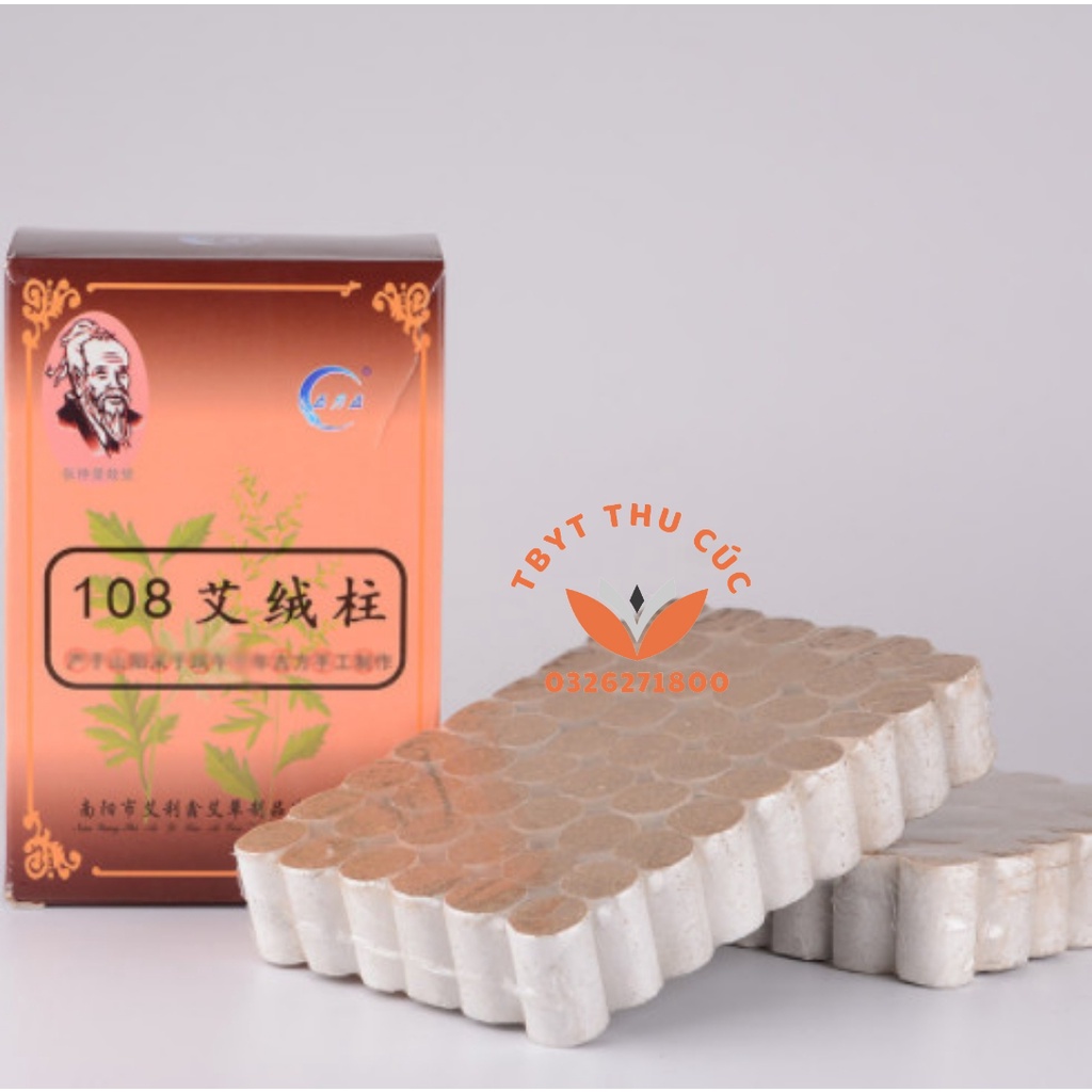 Hộp điếu ngải 108 đoạn-Viên ngải 108 đoạn dùng với con lăn hộp ngải