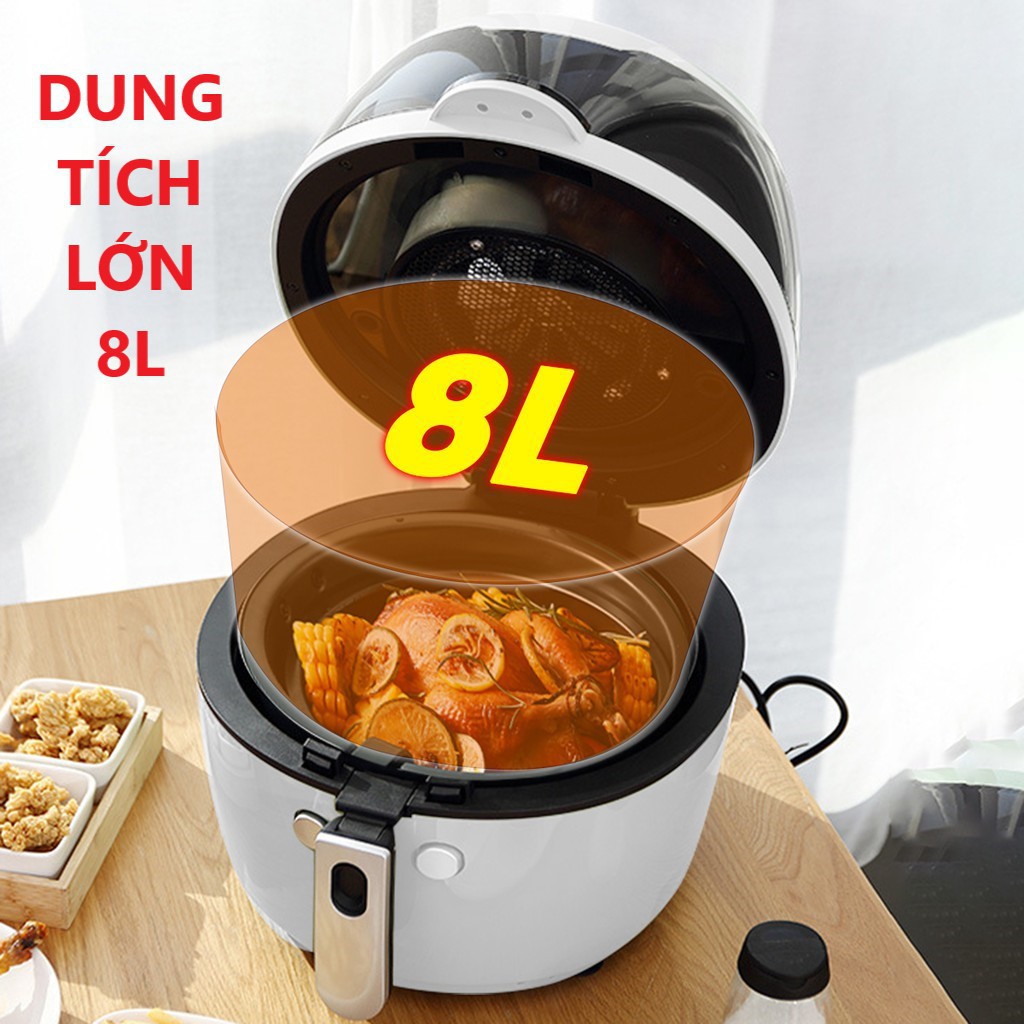 Nồi Chiên Không Dầu Nine Shield - Dung tích 8L thế hệ mới 2020