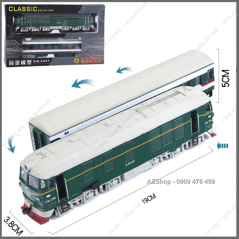 Mô Hình Kim Loại Xe Lửa : Đầu Tàu Kèm Toa Xe - Tỉ Lệ 1:87 - 7772
