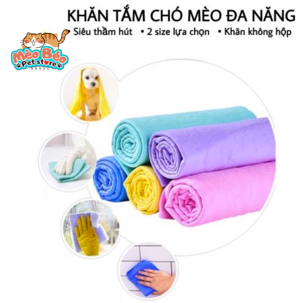Khăn tắm siêu thấm hút cho chó mèo - Loại to 66*43*2cm