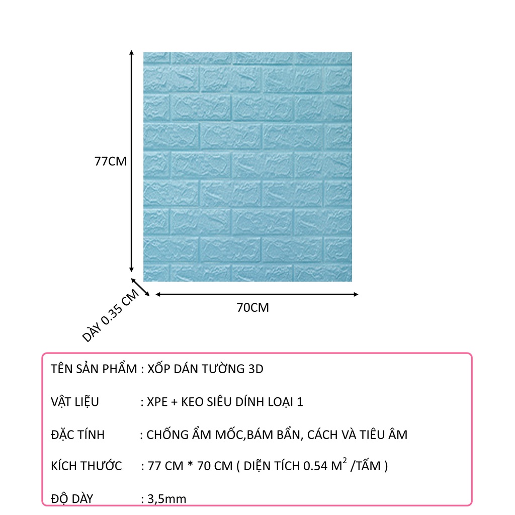 Xốp dán tường giả gạch 3D giá rẻ siêu dính khổ lớn 70x77cm ZAZULA | BigBuy360 - bigbuy360.vn