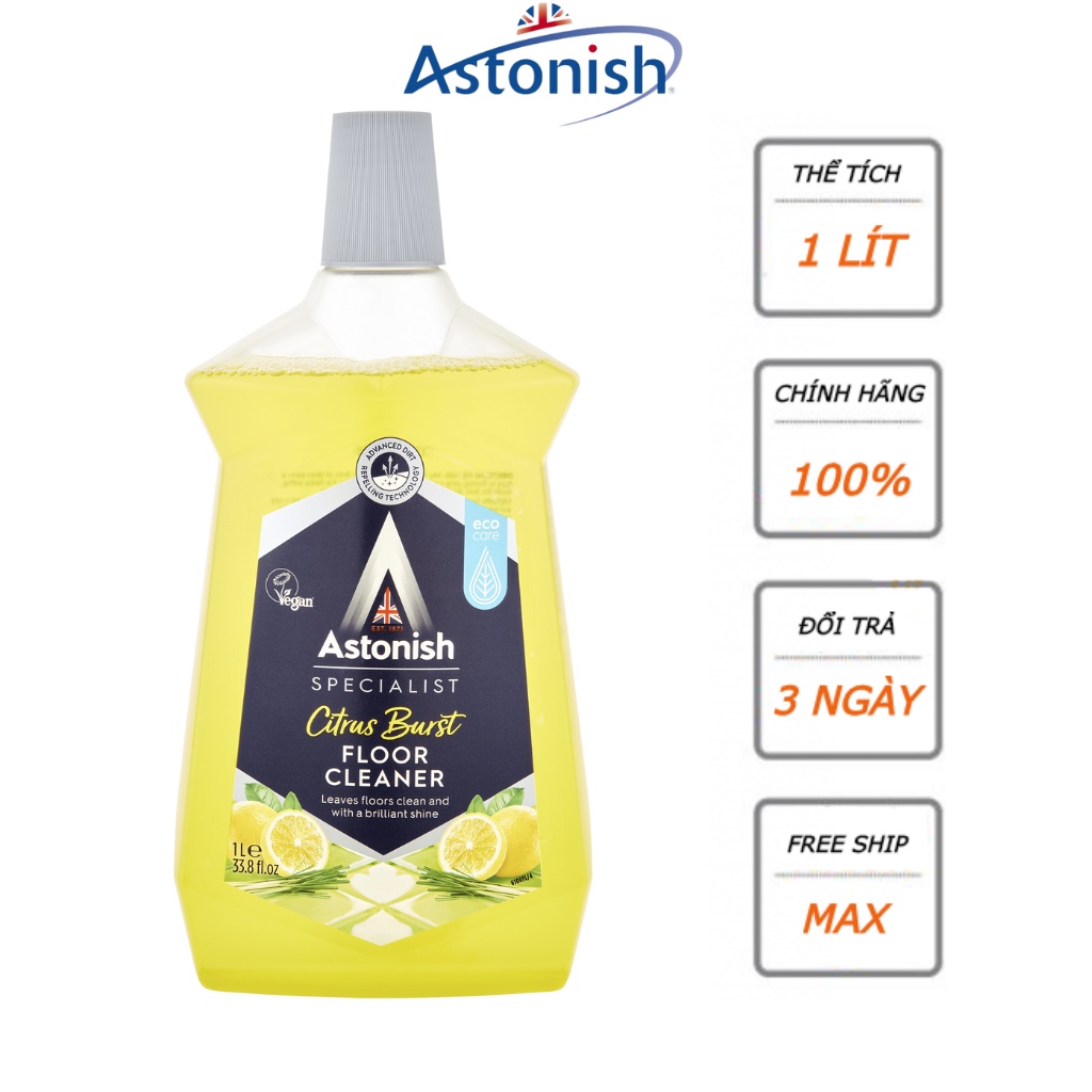 Nước lau sàn nhà hữu cơ đuổi muỗi sả chanh Astonish sản xuất 100% tại Anh Quốc C6100