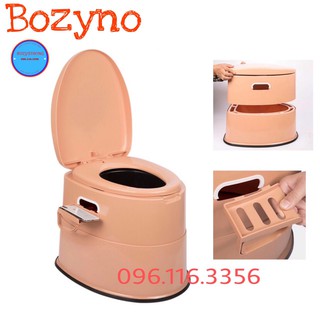 Bô vệ sinh cho người già, người bệnh bằng nhựa cao 40cm, có dải cao su Bozyno