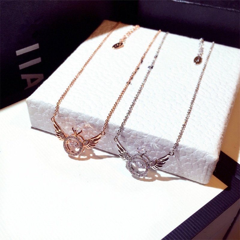 Dây chuyền RINHOO FRIENDSHIP mạ bạc S925 mặt phối đá Zircon thời trang cao cấp cho nữ