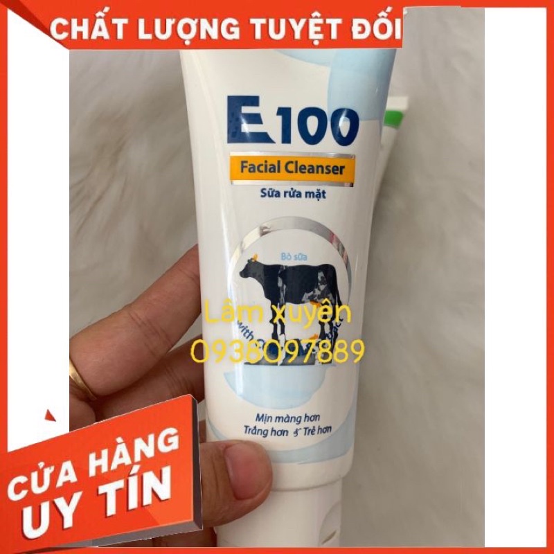 Sữa rửa mặt E100 THORAKAO 120g   cung cấp tinh chất sữa bò tươi làm trắng da, mịn da, có hạt massage nhẹ 🌸🌸🌸