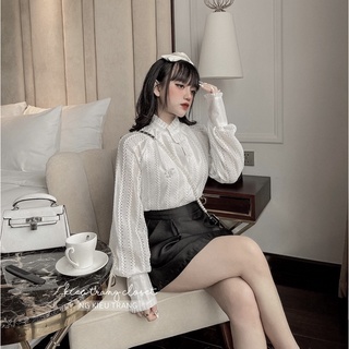 SƠ MI CỔ TÀU PHA REN
