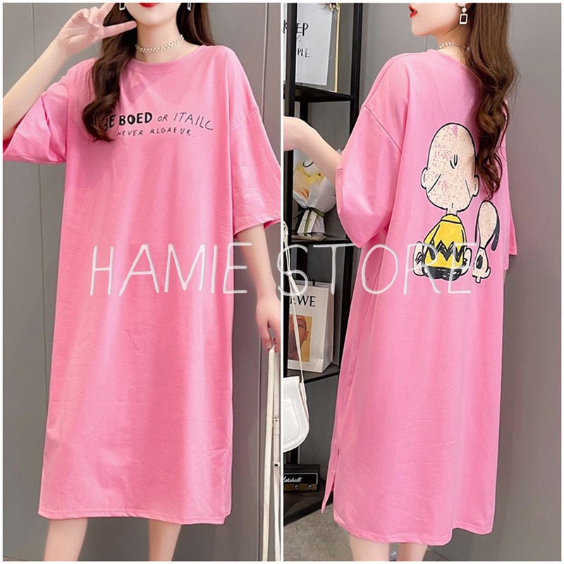 Váy phông nữ dáng rộng tay lỡ suông bầu bí HV089, váy ulzzang năng động trẻ trung hàn quốc
