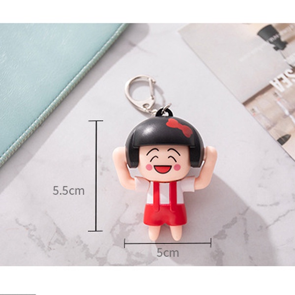 2022 Biểu cảm khuôn mặt Maruko mới Móc chìa khóa cho cô gái Dễ thương và đáng yêu Phổ biến mát mẻ Chìa khóa hoạt hình Mặt dây chuyền Món quà nhỏ