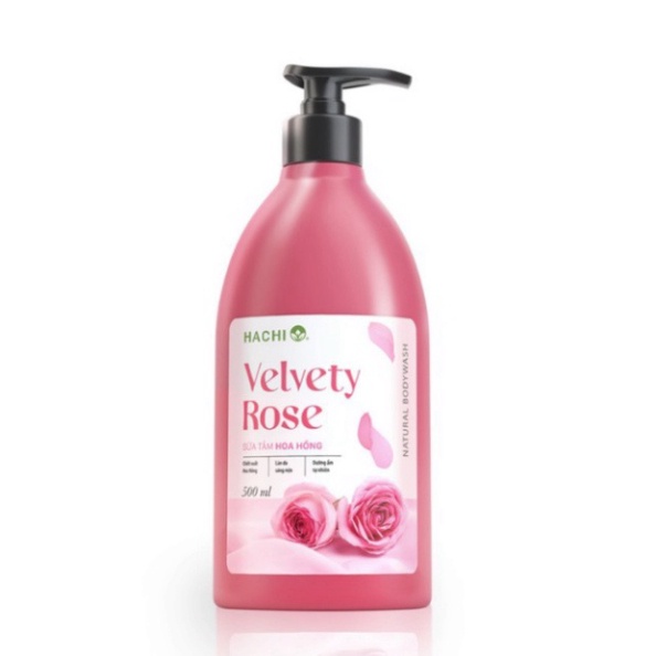 Sữa Tắm Chiết Xuất Hoa Hồng VELVETY ROSE- HACHI 500ML, 800ml [Chính Hãng] Sữa Tắm Hachi hoa hồng giúp da trắng sáng | BigBuy360 - bigbuy360.vn