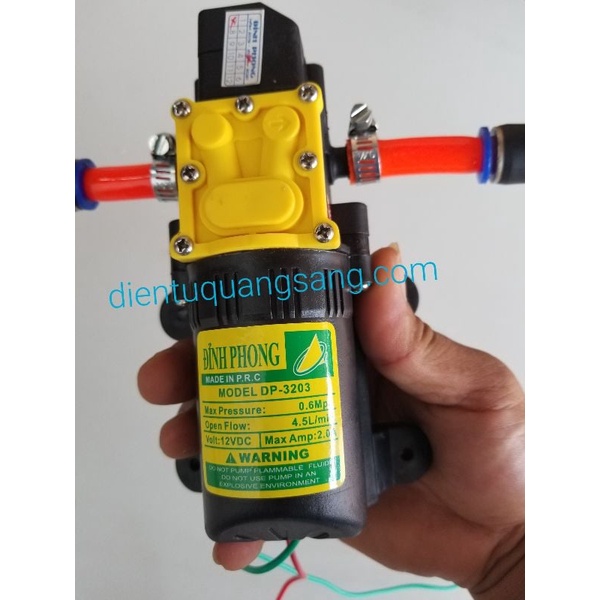 Máy bơm nước mini 12v áp lực cao - ( bơm tăng áp, bơm phun sương, máy phun thuốc)