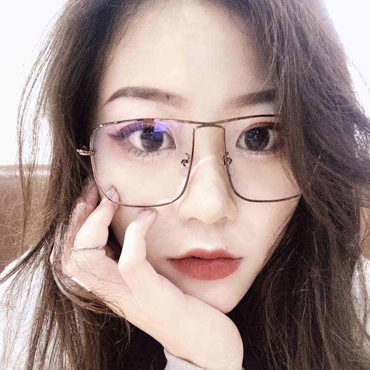 Kính mát chống ánh sáng xanh gọng vuông to thời trang phong cách Hàn Quốc