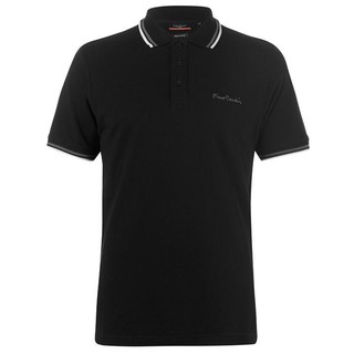 Áo thun polo Pierre Cardin viền tương phản màu đen - Thời trang công sở Puka