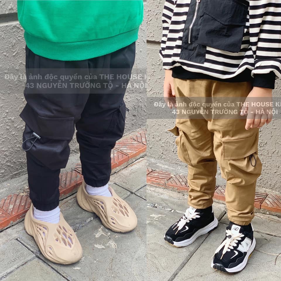 Quần jogger dài trẻ em kaki túi hộp bé trai THE HOUSE KIDS