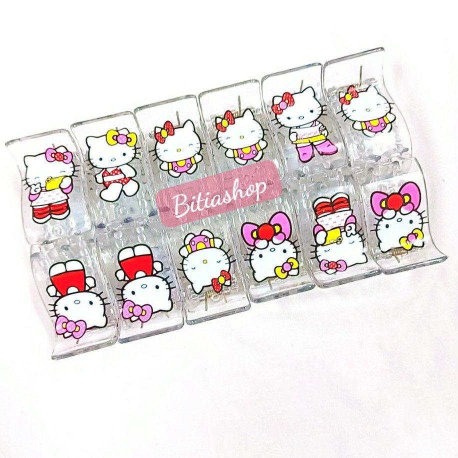 LỐ 12 KẸP TÓC CÀNG CUA 3 RĂNG 5 RĂNG KITTY
