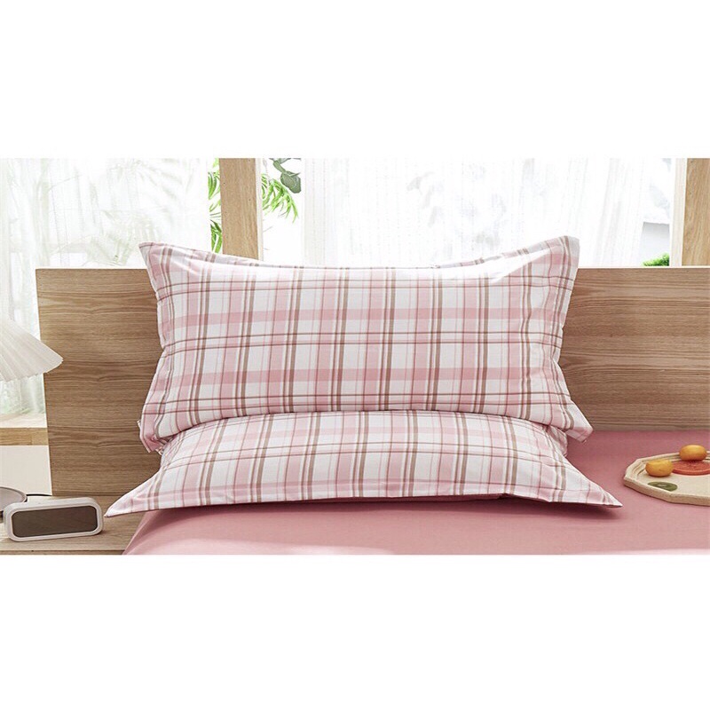 Bộ Ga Gối ❤️ Cotton tici đủ size đệm cotton đũi kẻ và trơn màu chăn ga gối hàn quốc Mượt Decor