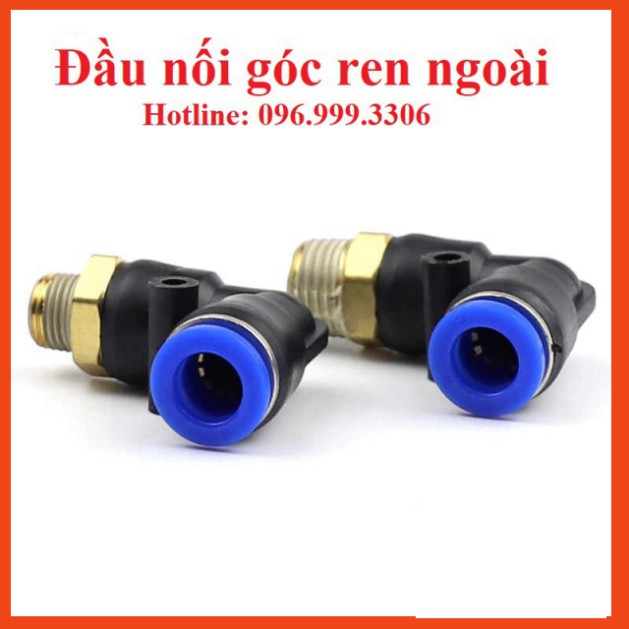 |HÀNG XỊN| ĐẦU NỐI GÓC VUÔNG PL REN NGOÀI KHÍ NÉN, PHUN SƯƠNG ĐẦY ĐỦ KÍCH CỠ ỐNG VÀ REN, , Nối ren nhựa