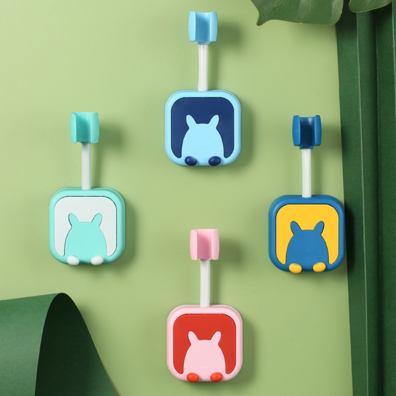 Giá Đỡ Vòi Hoa Sen Tự Dính Thiết Kế Dễ Thương Kèm Móc Ẩn Tiện Dụng