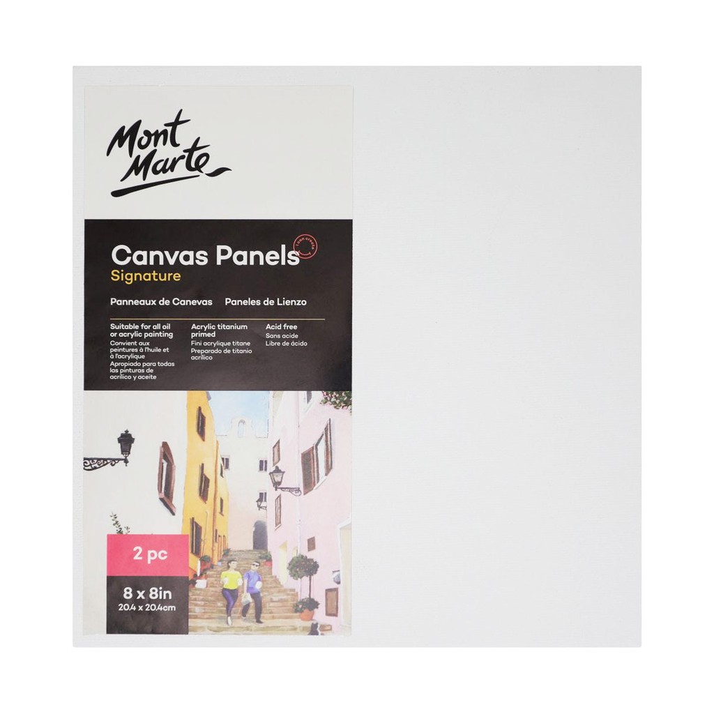 Bộ 2 Tấm Canvas Panels 20.4x20.4cm Mont Marte - CMPL2020 - Canvas Vẽ Tranh, Toan Vẽ Tranh